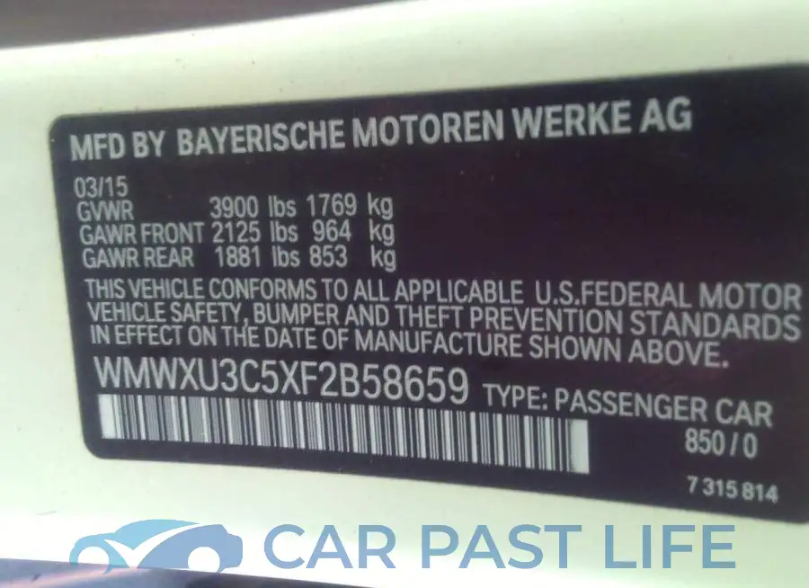 WMWXU3C5XF2B58659# 9