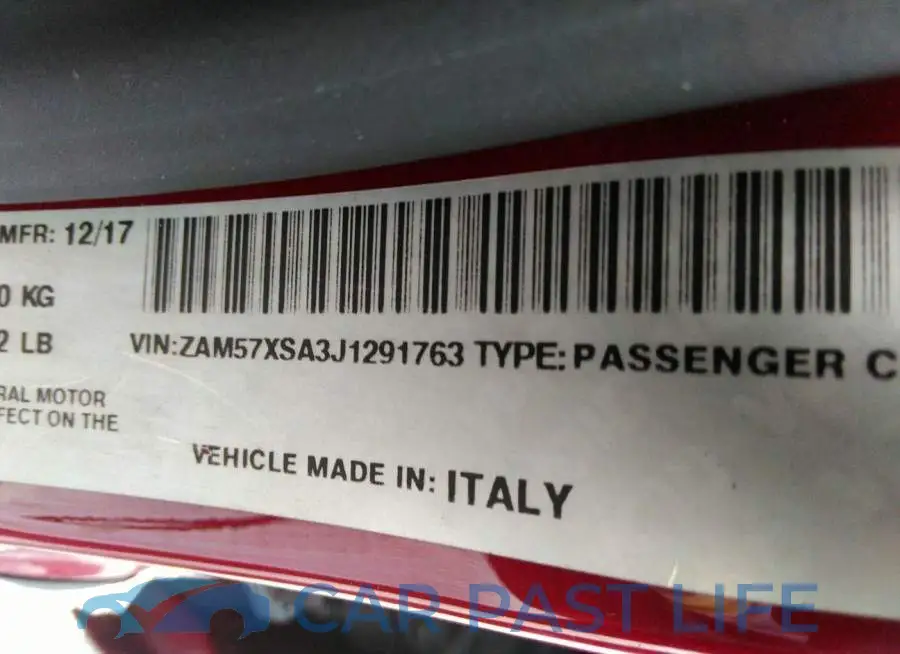 ZAM57XSA3J1291763# 9