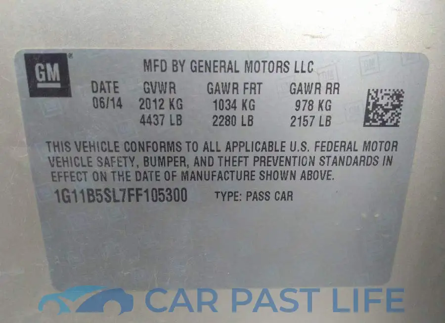 1G11B5SL7FF105300# 9