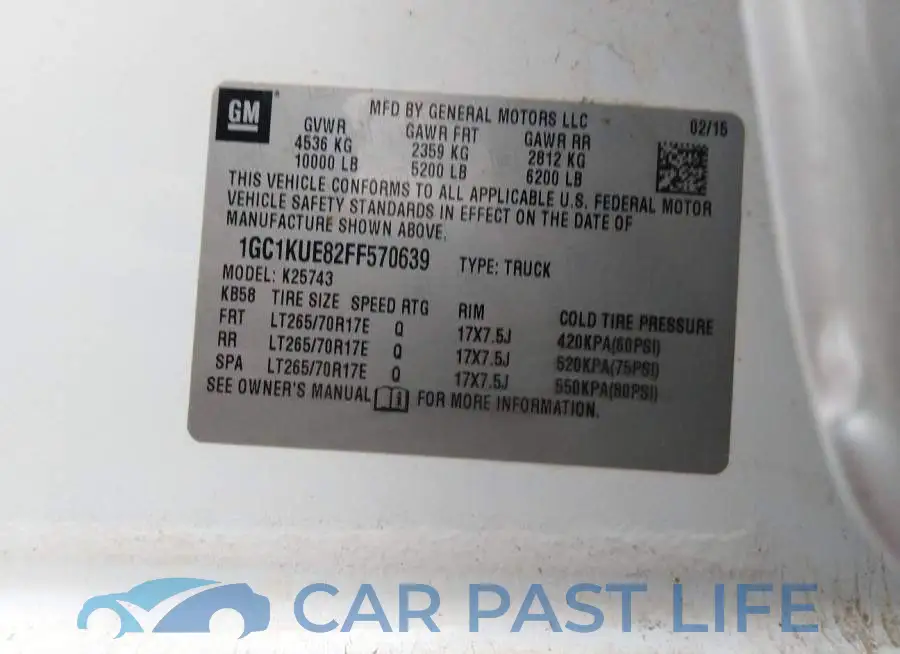 1GC1KUE82FF570639# 9