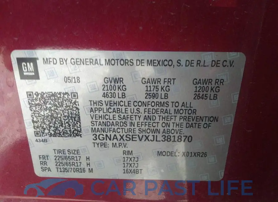 3GNAXSEVXJL381870# 9