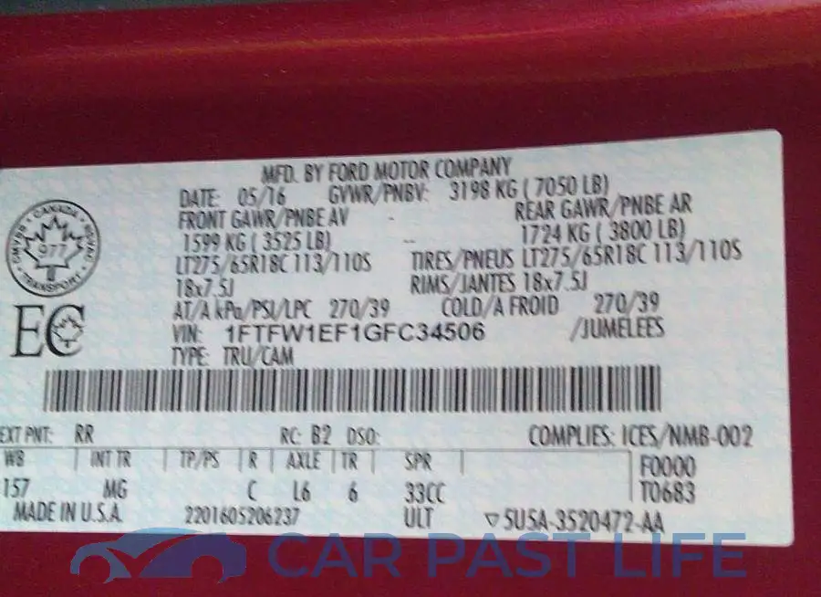 1FTFW1EF1GFC34506# 9