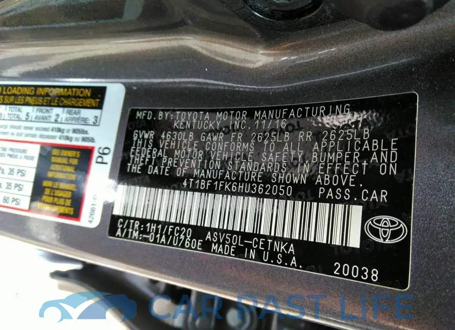 4T1BF1FK6HU362050# 9