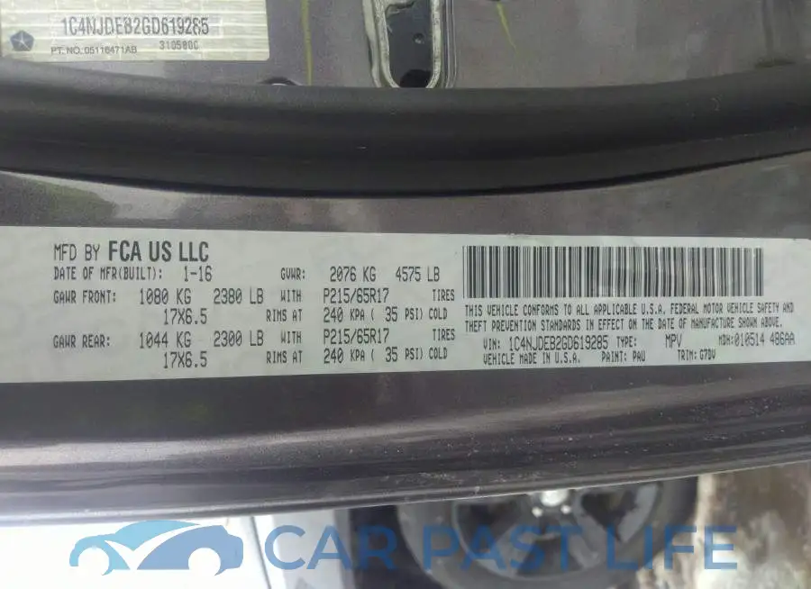 1C4NJDEB2GD619285# 9