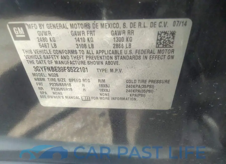 3GYFNBE39FS522101# 9