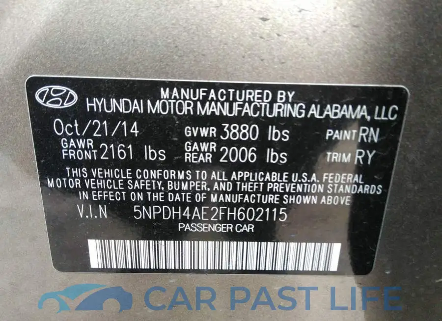 5NPDH4AE2FH602115# 9