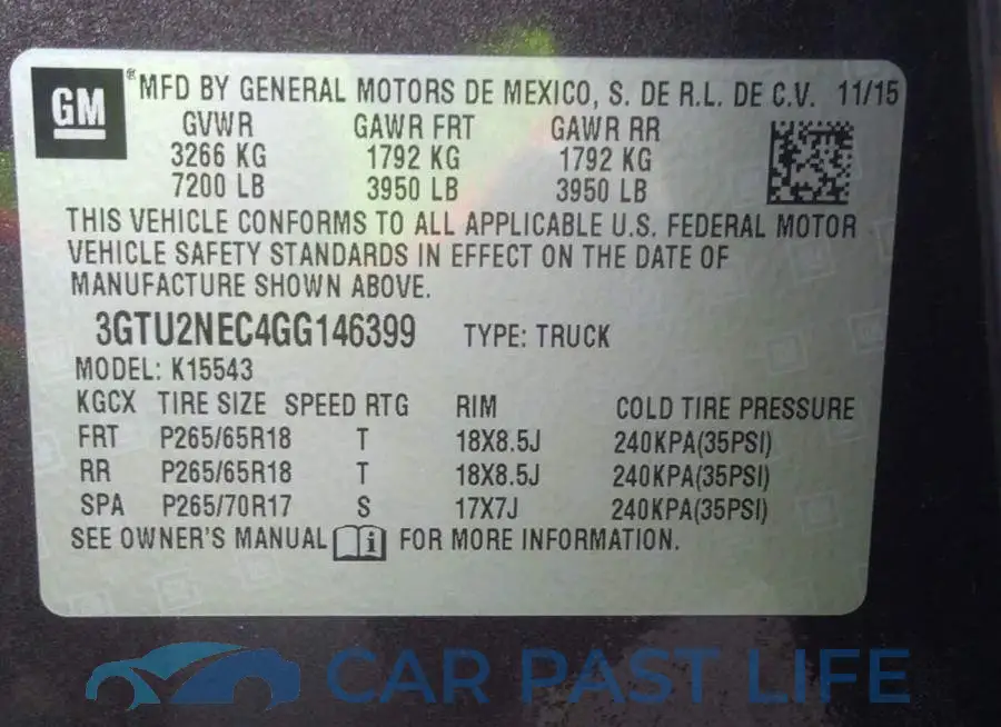 3GTU2NEC4GG146399# 9