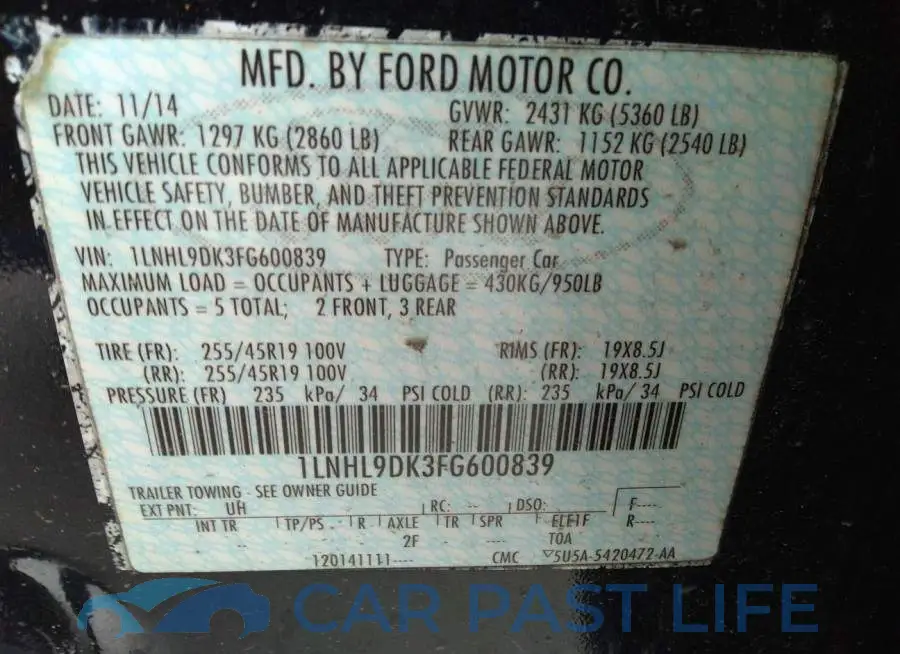 1LNHL9DK3FG600839# 9