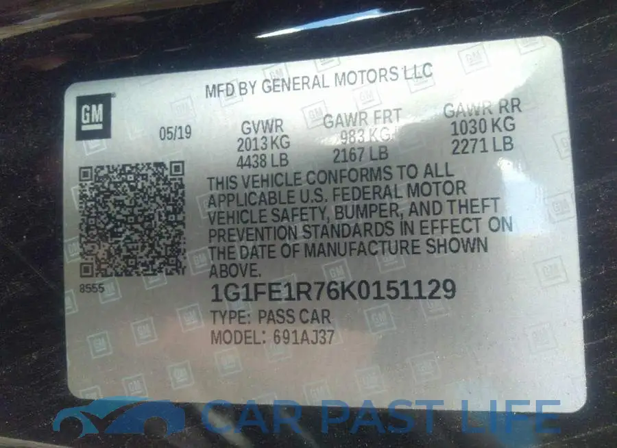 1G1FE1R76K0151129# 9