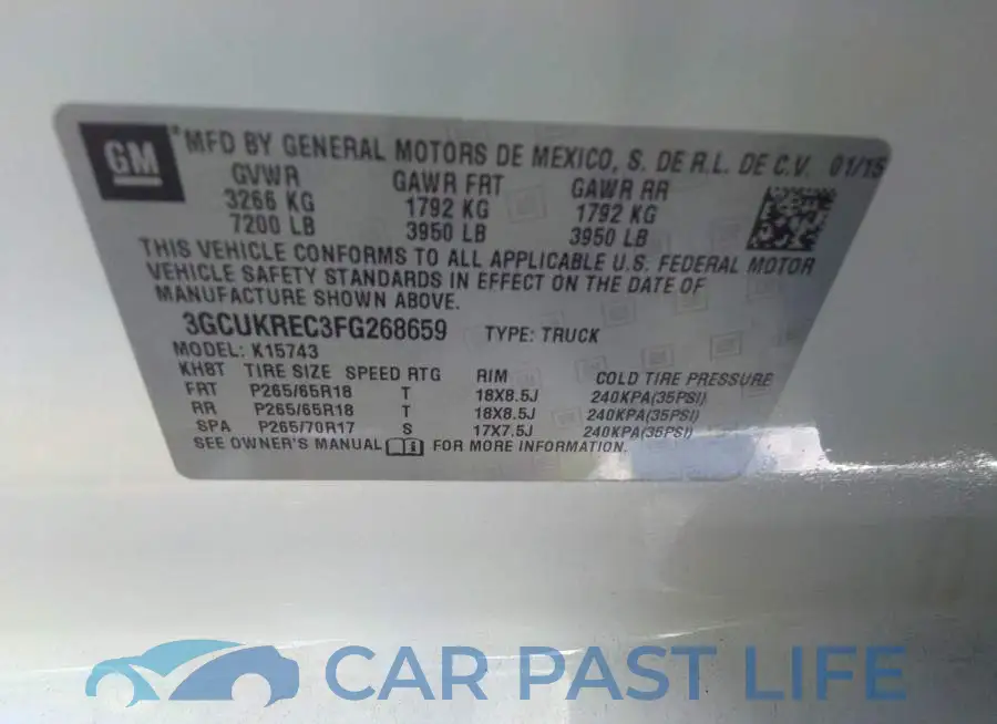 3GCUKREC3FG268659# 9