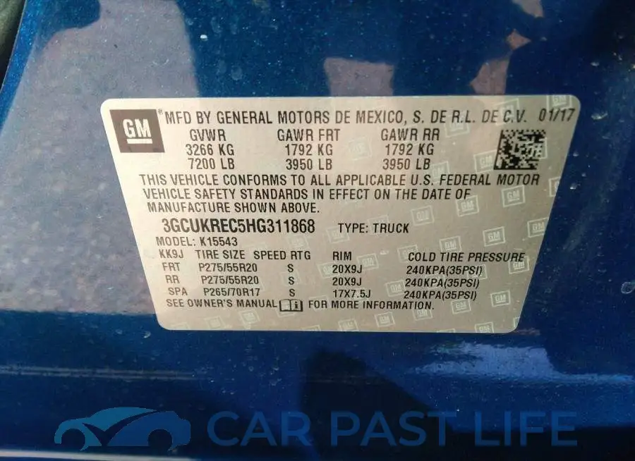 3GCUKREC5HG311868# 9