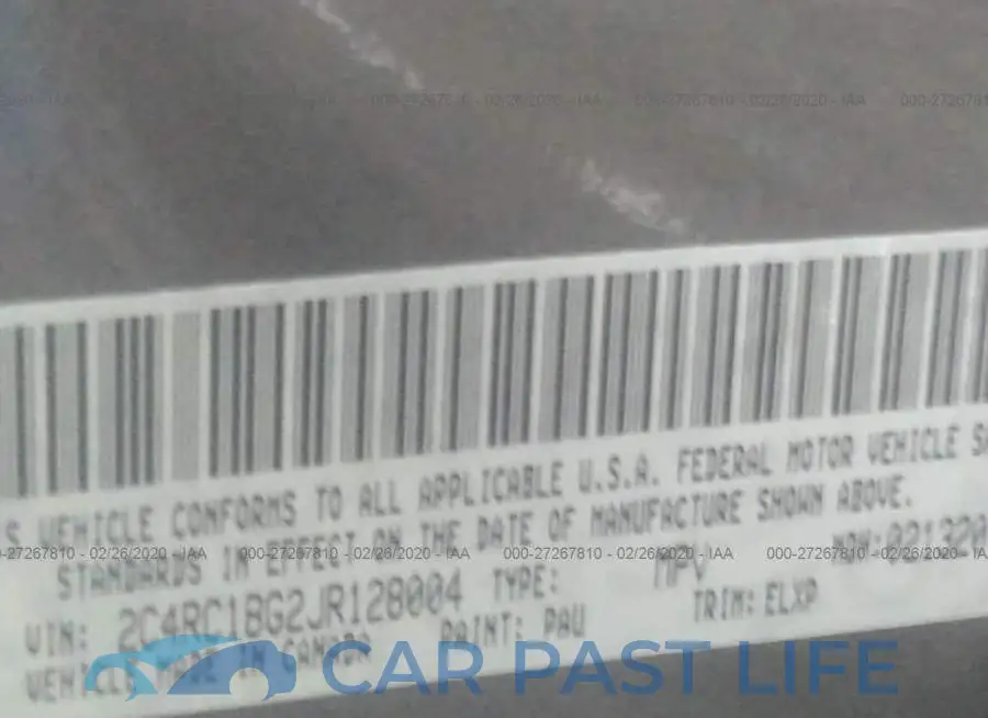 2C4RC1BG2JR128004# 9
