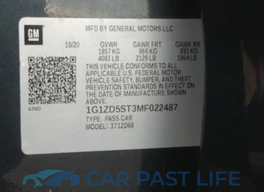 1G1ZD5ST3MF022487# 9