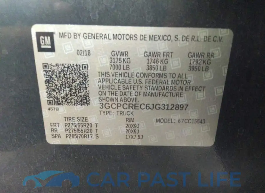 3GCPCREC6JG312897# 9