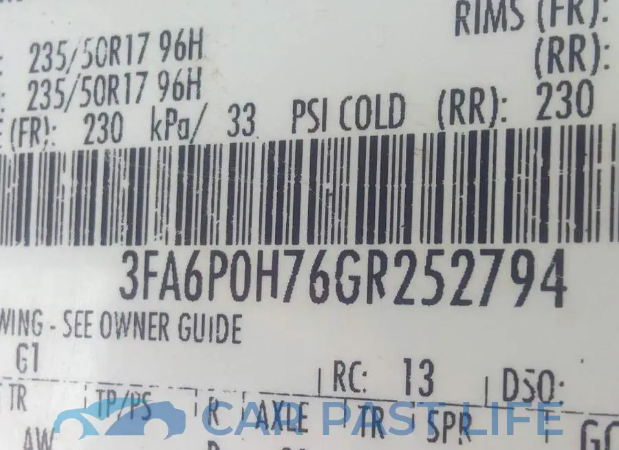 3FA6P0H76GR252794# 9