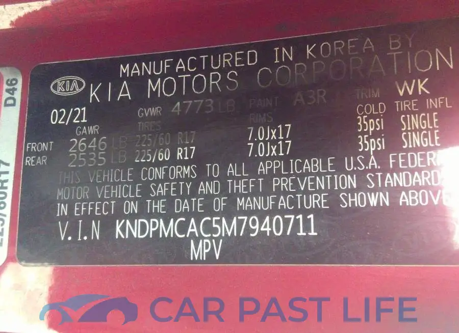 KNDPMCAC5M7940711# 9