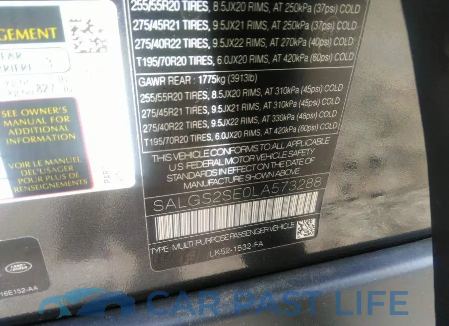 SALGS2SE0LA573288# 9