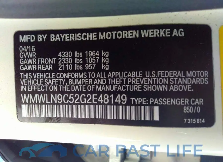 WMWLN9C52G2E48149# 9
