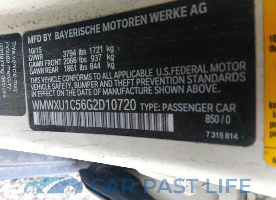 WMWXU1C56G2D10720# 9