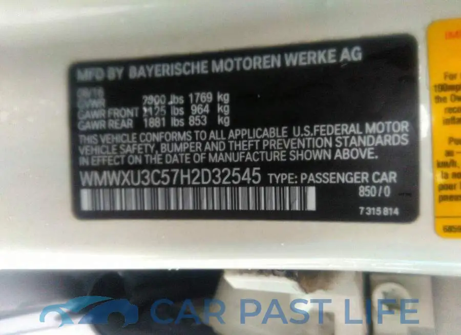 WMWXU3C57H2D32545# 9