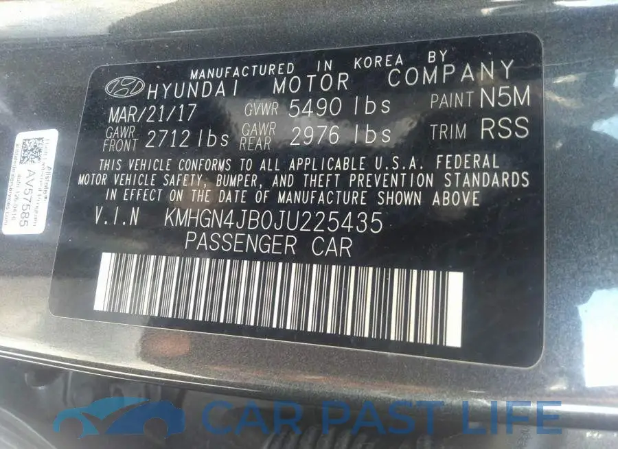 KMHGN4JB0JU225435# 9
