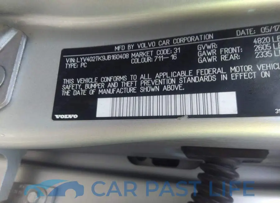 LYV402TK9JB160408# 9