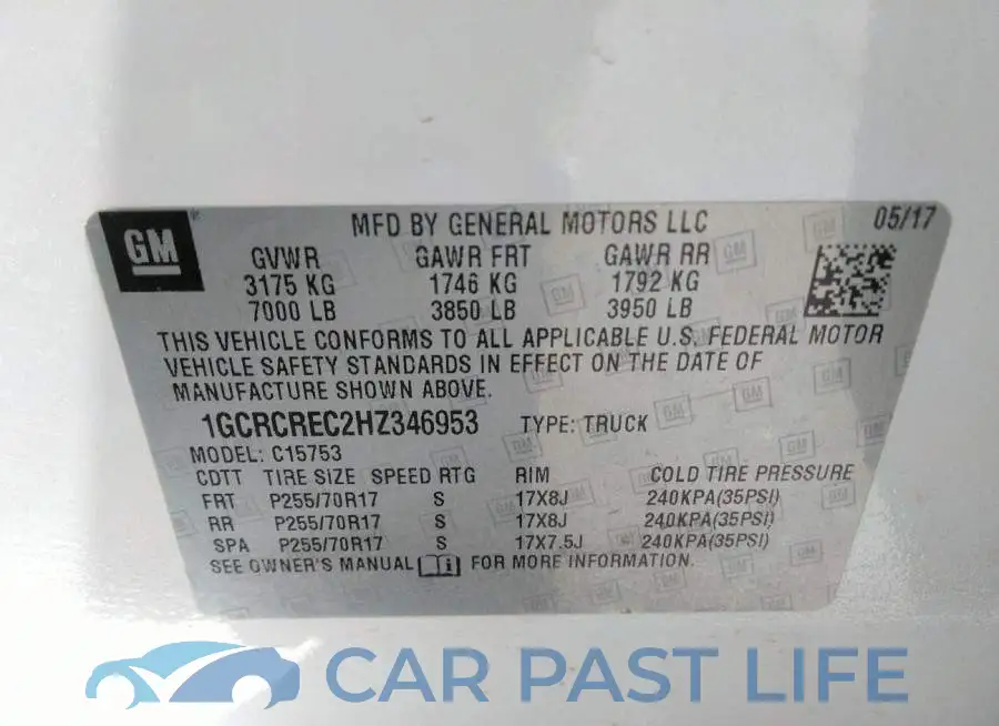 1GCRCREC2HZ346953# 9