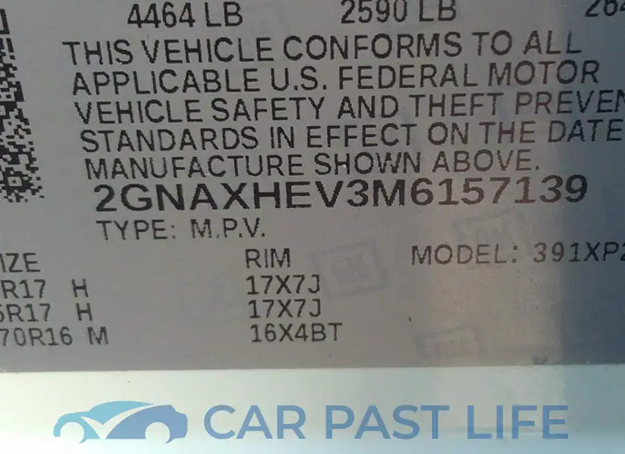 2GNAXHEV3M6157139# 9
