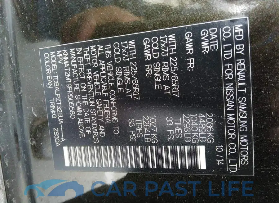 KNMAT2MT9FP505580# 9
