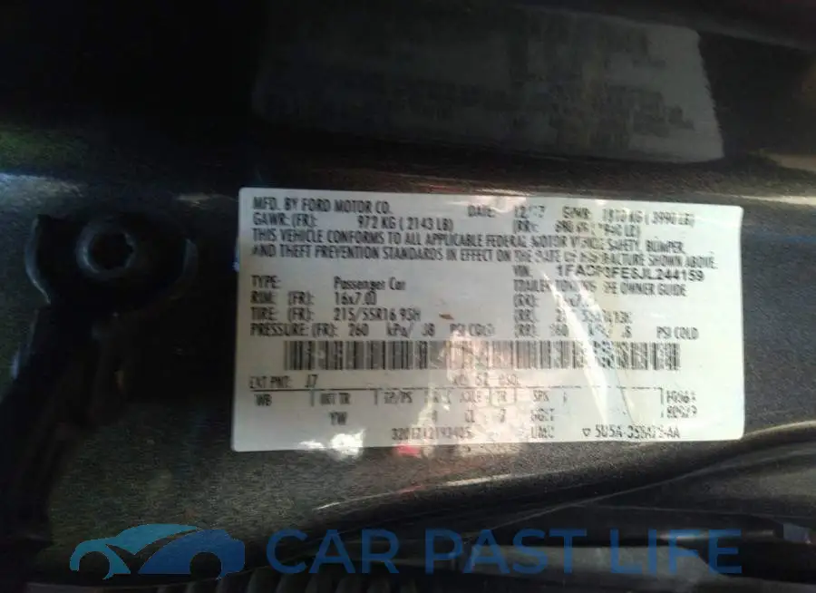 1FADP3FE6JL244159# 9