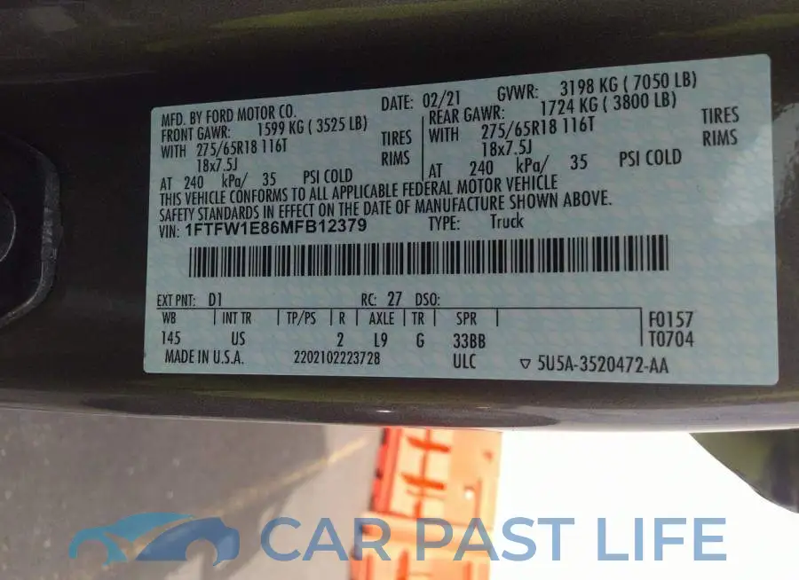 1FTFW1E86MFB12379# 9