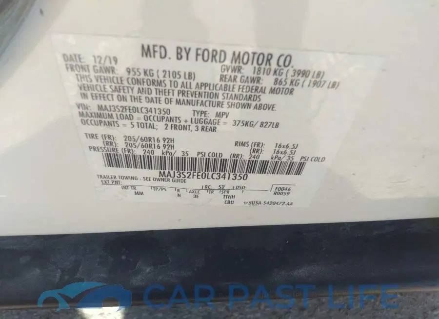 MAJ3S2FE0LC341350# 9