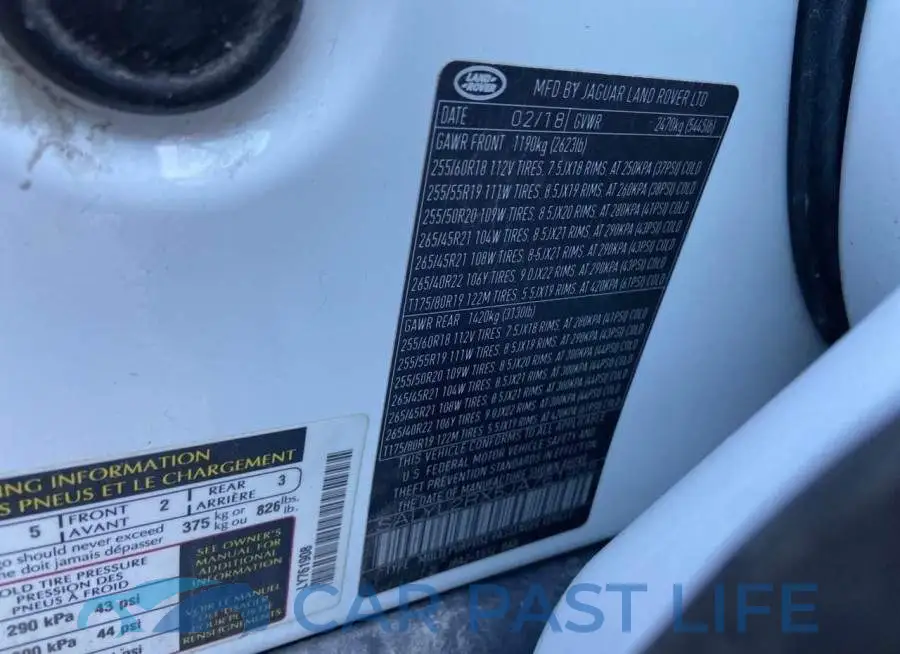SALYL2RX5JA761908# 9