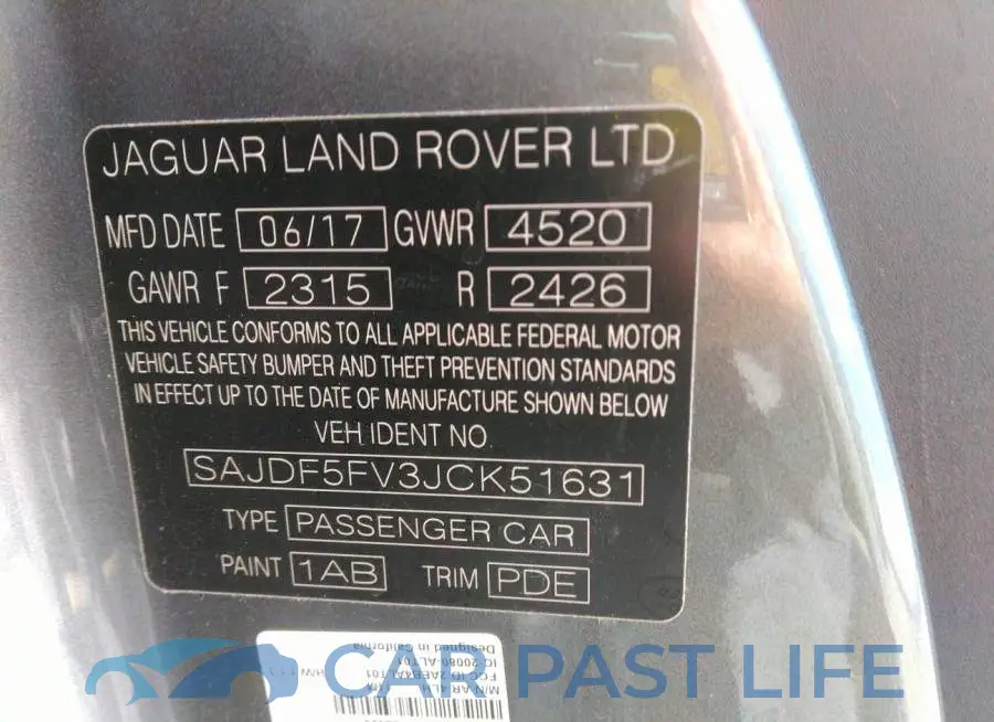 SAJDF5FV3JCK51631# 9