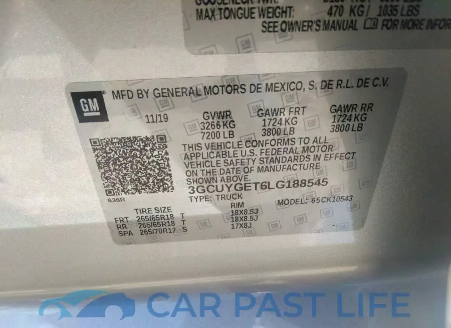 3GCUYGET6LG188545# 9
