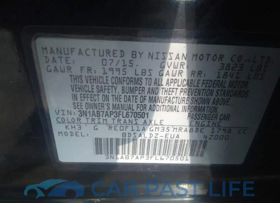 3N1AB7AP3FL670501# 9