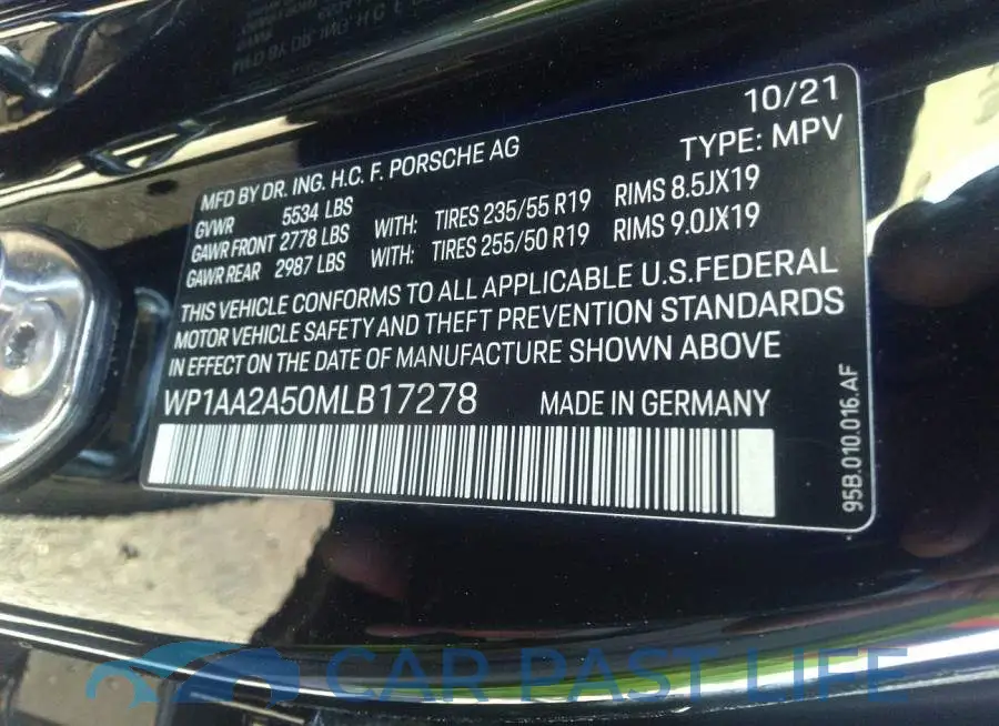 WP1AA2A50MLB17278# 9