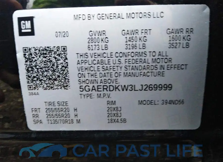 5GAERDKW3LJ269999# 9