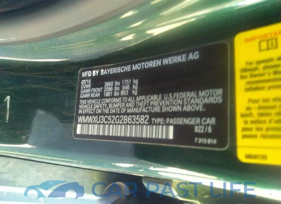 WMWXU3C52G2B63582# 9
