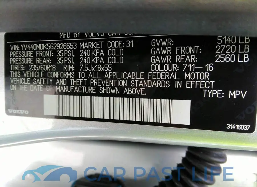 YV440MDK5G2926653# 9