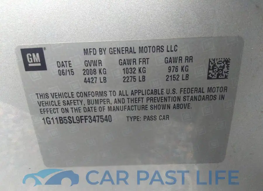 1G11B5SL9FF347540# 9