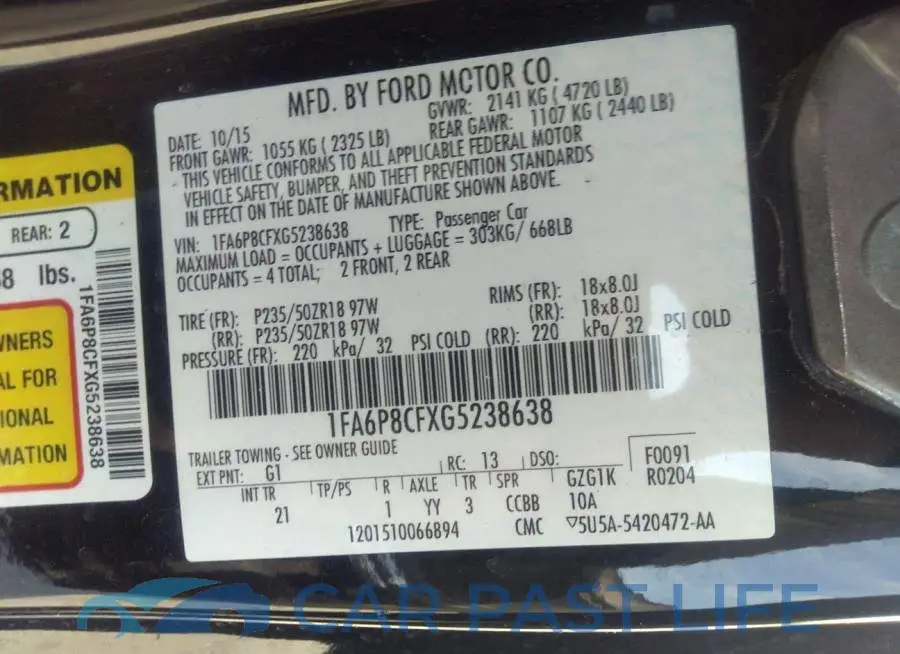 1FA6P8CFXG5238638# 9