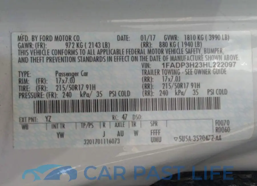 1FADP3H23HL222097# 9