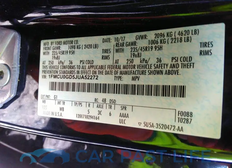 1FMCU0GD5JUA52272# 9