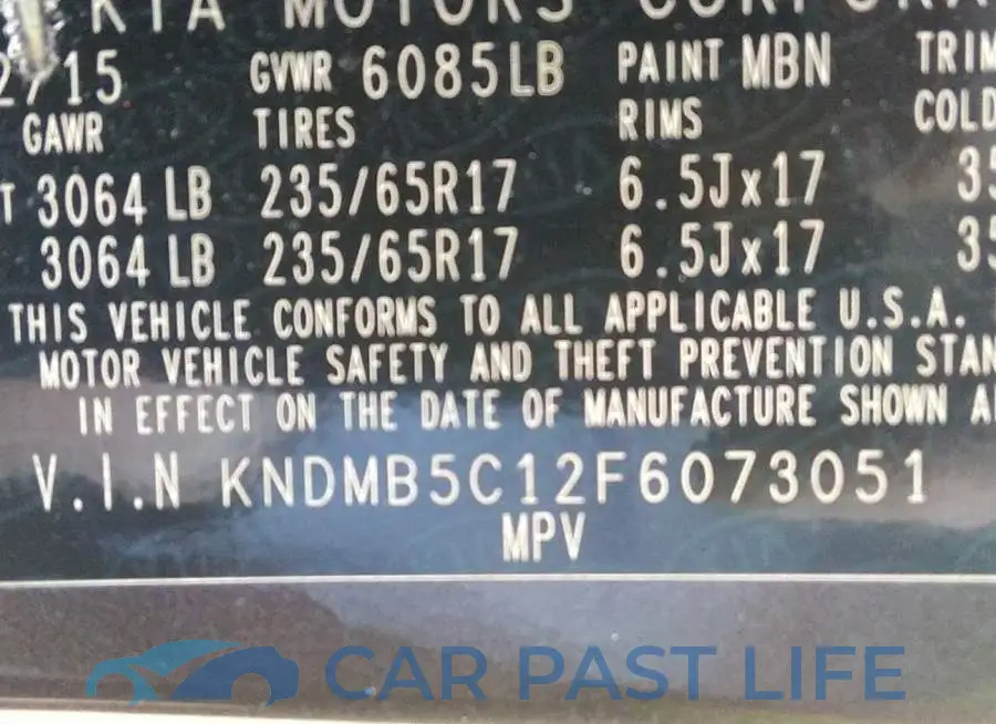 KNDMB5C12F6073051# 9