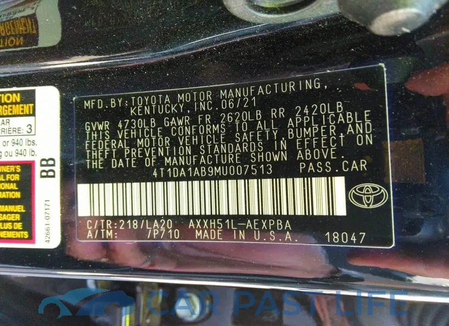 4T1DA1AB9MU007513# 9