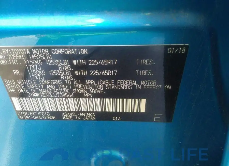 JTMWFREV3JJ734564# 9