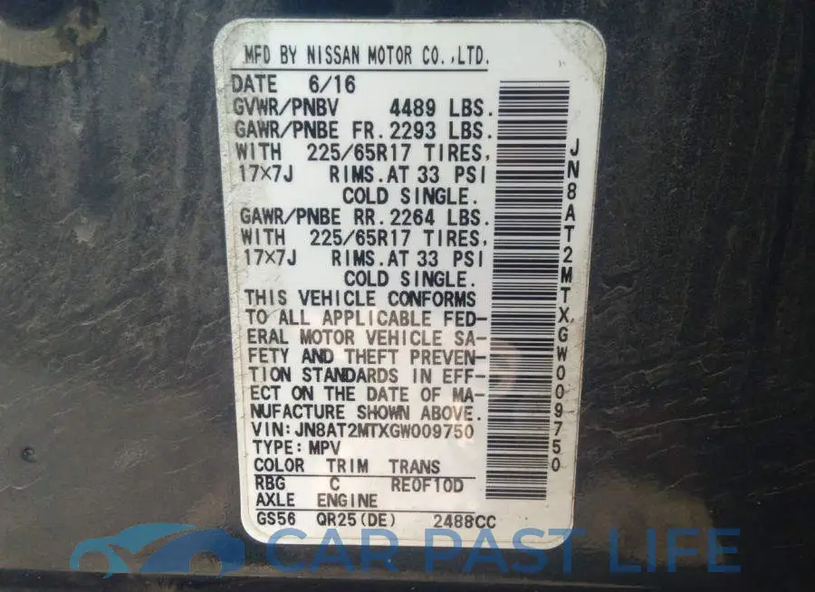 JN8AT2MTXGW009750# 9