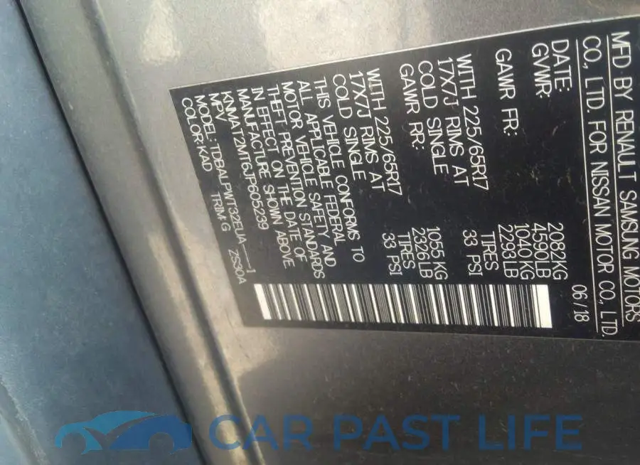 KNMAT2MT6JP605239# 9