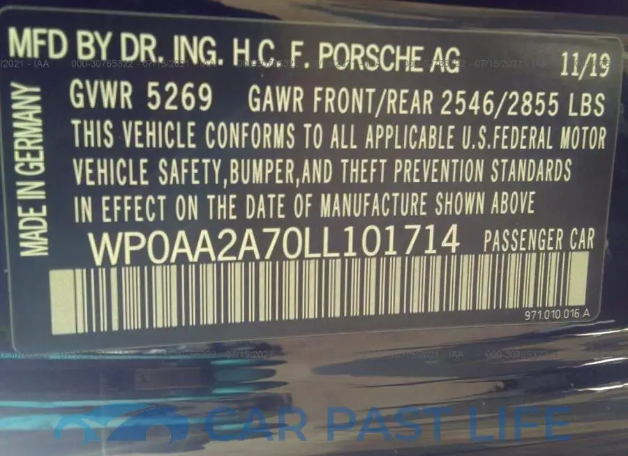 WP0AA2A70LL101714# 9